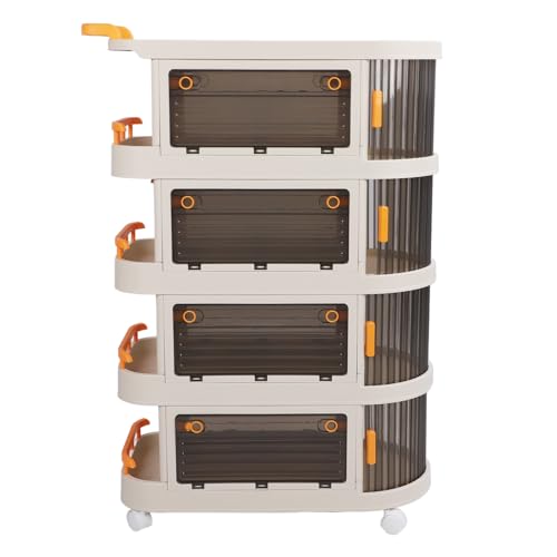 Carrinho Multiuso Com Rodas, Carrinho de Armazenamento Multifuncional PP de Grande Capacidade, Resis