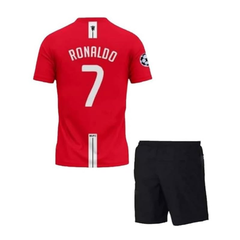 RJM Sports Football Team Home Away White Prematch Football Jersey with Shorts (Kid's, Boy's& Men)(XX-Large 44,Multicolor-17) 1