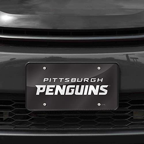 Nhl Pittsburgh Penguins - Word Mark Laser Inlaid Metal License Plate Tag #TOP1