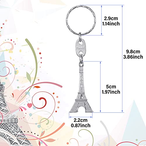 Inbagi 50 Pieces Eiffel Tower Keyring Paris Eiffel Tower Keychains Retro French Souvenirs Keychains Eiffel Tower Keychain For Home Jewelry Table Decor Gifts, Silver #TOP1