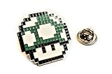 Mario Luigi Pixel GREEN MUSHROOM 1up Extra Life Lapel Pin