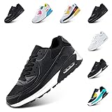The mens trainers pick a breathable mesh upper, which is comfortable and light to prevent foot odor. The womens running shoes adopt a moisture wicking mesh fabric inner will keep your feet dry and breathable even after a long day of wear. The non-sli...