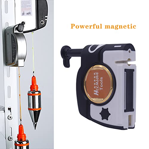 HCCMLOVE Plumb Bob Magnetic -305 g Plumb Rite com corda de 4,5 m, afiador, 2 lápis, carretel de linh