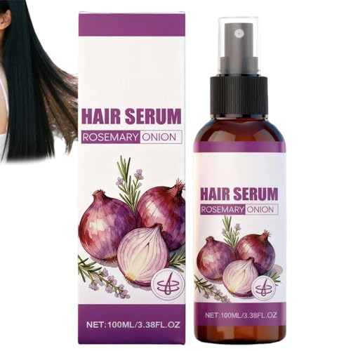 Sérum capillaire en spray à l'oignon et au romarin, sérum hydratant pour le cuir chevelu pour des cheveux plus épais et plus volumineux, soin fortifiant en spray pour cheveux secs et abîmés. (1PCS)
