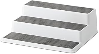 Copco 3-Tier Spice Rack Organizer for Cabinet or Pantry, 10-Inch Non-Skid Tiered Shelf, White/Gray Design Holds Spice Jars, Cans, and Bottles