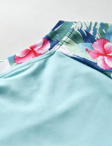 Image of PHIBEE Girls' Rash Guard Set Long Sleeve UPF 50+ Sun Protection Two-Piece Swimwear
