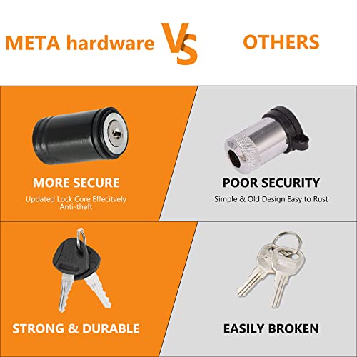 Meta Hardware Trailer Tongue Coupler Lock 1/4" Dia, Trailer Hitch Lock With 7/8 Inch Span Fits Latch-Type Coupler, Solid Hitch Locks With Keys For Towing Boat Truck Rv Car Trailer #TOP2