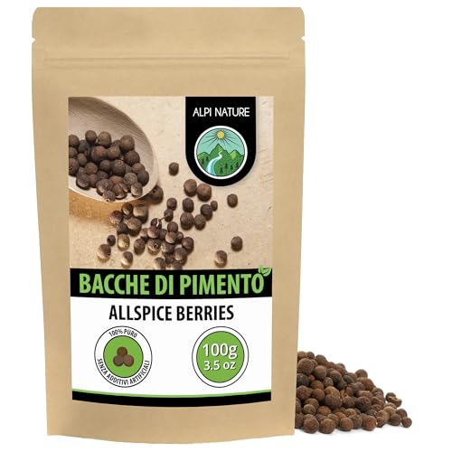 Alpi Nature Bacche di Pimento Spezie 100g, Bacche di Pimento Intere per Cucinare e Cuocere al Forno