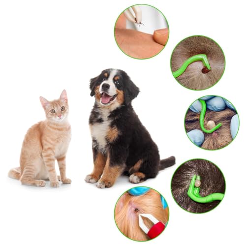 Adiwo Zeckenentferner Set, 6er Set Zeckenheber Enthalten 5 Zeckenhaken und 1 Zeckenpinzette, Zeckenzange Zeckenschutz für Hund, Katze und Mensch