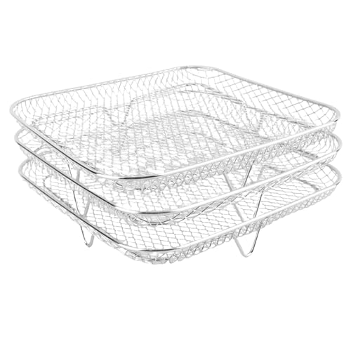 Air Fryer Rack, Fryer Rack Set Multi Layer Dehydrator Air Accessories Cooling Accessories (Square)