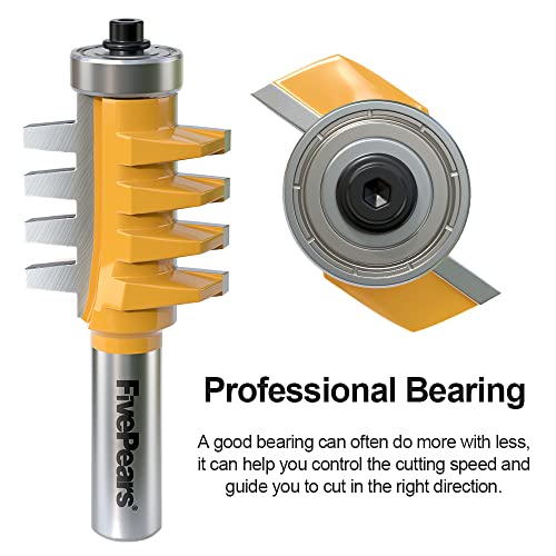 FivePears Finger Joint Router Bit with 1/2" Shank,Reversible Finger Joint Glue Joint Router Bit for Woodworking