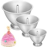 Maxcheck 3 Pcs Princess Dress Doll Cake Pan Non Stick Skirt Cake Baking Pan Doll Cake Mold Aluminum Mold Kit with Heating Core for Wedding Birthday Anniversary (5/6/8 Inch)