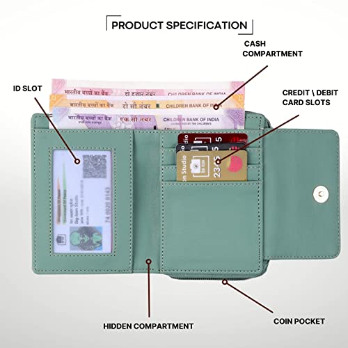 Image of Premium Vegan Leather Women's Wallet | Stylish Durable Clutch Wallet and Lightweight Clutch with Zip Coin Pocket and Card Slot