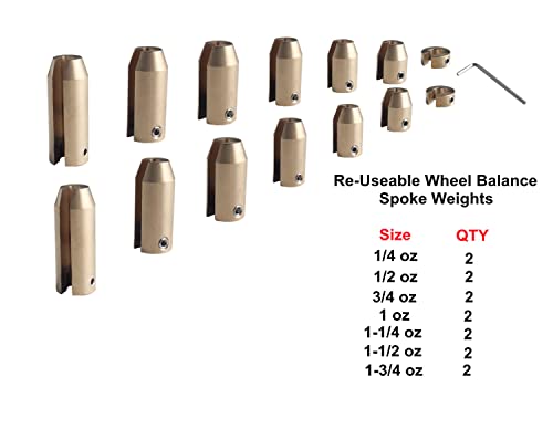 DEWHEL 14 Pack Brass Motorcycle Reusable Wheel Spoke Balance Weights Refill Kits Compatible with Super Moto,Dual sport,metric cruisers,vintage,or any other spoked wheels