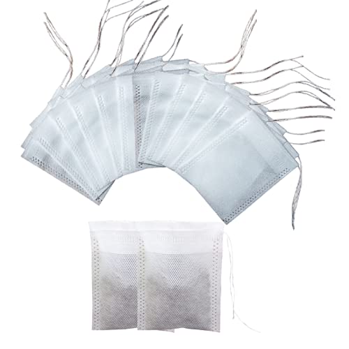 SOKLIT 200 Stück Teebeutel feine Teefilter Einweg Teabag Drawstring, Papier Teebeutel Leeres für Tee Obsttee Teeblumen Gewürz Kräuterpulver lose Blatt Tee Pulver Kräuter Cover