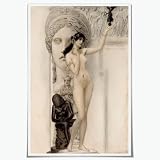Gustav Klimt - Allegory of Sculpture Poster Canvas Art HD Picture Print for Modern Living Room Family Bedroom Wall Art Home Decor Unframed16x24inch