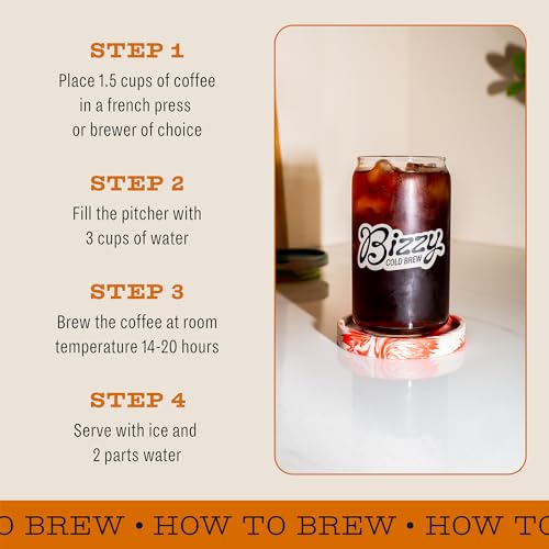 Bizzy Organic Cold Brew Coffee | Bundle | Coarse Ground Coffee | Light & Bright 1 LB + Breakfast Blend 1 LB | 2 Pack