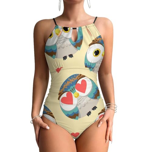 Maillots de bain une pièce hibou dessin animé pour femme monokini gainant