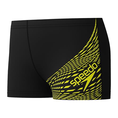 Speedo Jungen Aquashorts mit Logo für Lagenschwimmen | Stretchmaterial | Urlaub oder Training | Sportliches Design | Hochentwickeltes Material Schwimmbekleidung, Hyper Yellow, 13-14