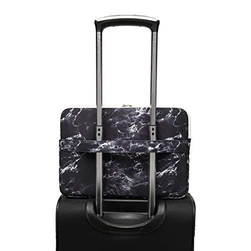 Canvaslife Black Marble Pattern 360 Degree Protective 13 Inch Canvas Laptop Sleeve With Pocket 13 Inch 13.3 Inch Laptop Case #TOP4