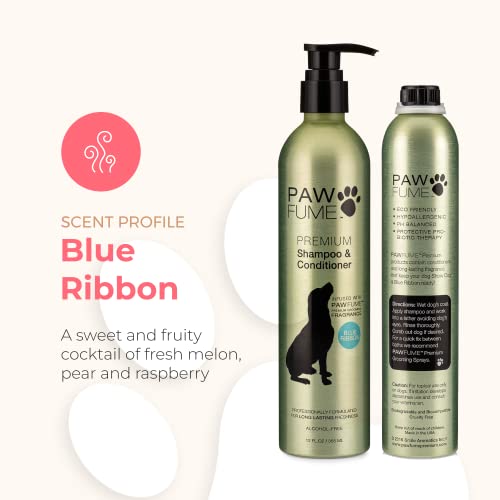 Pawfume Pet Shampoo And Conditioner – Hypoallergenic Probiotic For Best Smelly Dogs, Puppies (Blue Ribbon) #TOP4