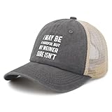 WHAUTVDR I May Be A Handful But My Weiner Sure Isn't Hat Funny Trucker Hats for Women Fashion Baseball Caps Funny Birthday Gifts for Men