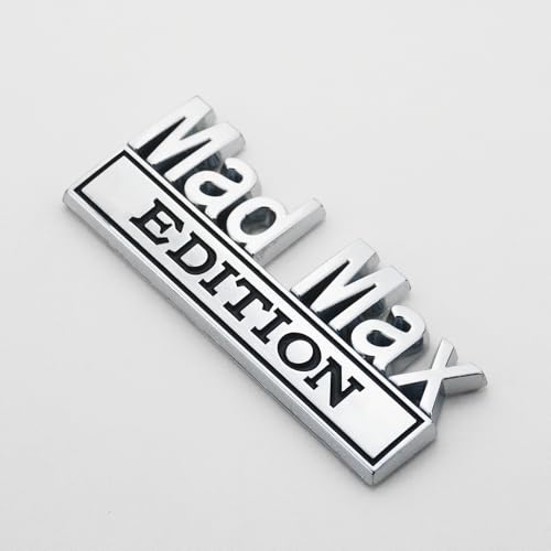 Image of 2Pc Madmax Edition Emblem 3D Badge Stickers with Double Tape for Cars, Trucks, Motorcycles, Boats (Chrome Black)