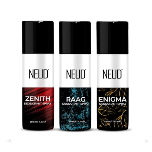 Image of NEUD Xpose Yourself Unisex Deodorant Body Spray Combo - Set of 3 x 50ml Each, Perfume for Men & Women, Deo Gift Set, Fresh & Long Lasting Aroma, No Gas Deodorant