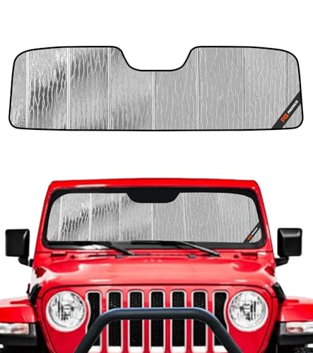 Pigenius Windshield Sun Shade for Jeep Wrangler JL 2018-2026, Gladiator 2020-2026 Front Window Sunshade - AstraGuard