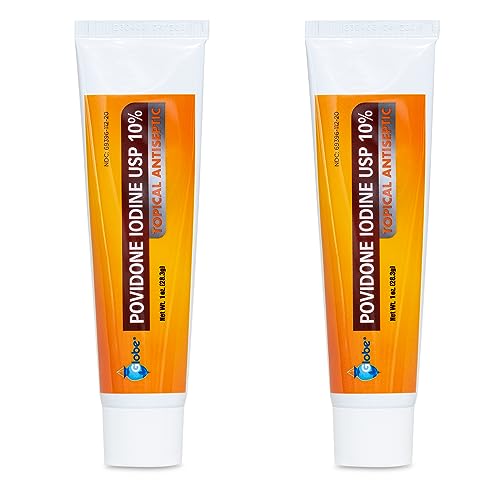 Globe (2 Pack) Povidone Iodine 10% First Aid Ointment 1 Oz for Cuts Scrapes Burns (Compare to Betadine)
