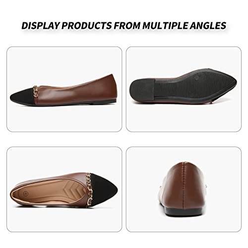 Image of BABUDOG Women's Black Flats Shoes,White Dress Shoes for Women,Crimping Faux Suede Ballet Flats Comfortable