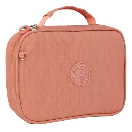 Estojo Box Escolar Feminino Divisorias Organizador Espaço Elástico Para Caneta Lapis (SALMÃO)