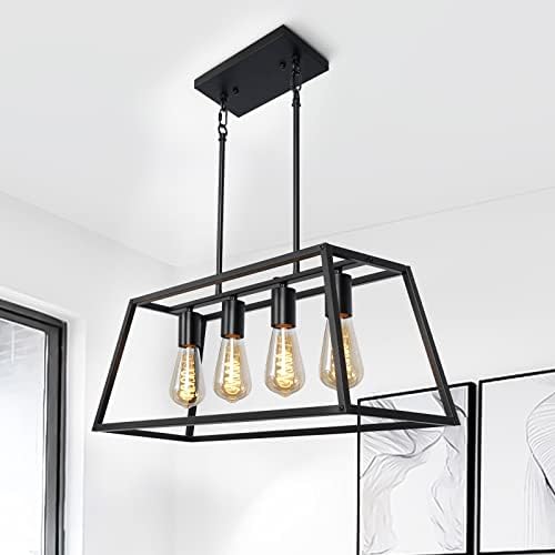 Black Modern Kitchen Island Lighting Farmhouse Chandelier Industrial