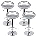 Juego de 6 taburetes de Bar con Respaldo y reposapiés, Altura Ajustable 360°, Silla de Bar de Metal de ABS, Taburete para Cocina, Mesa de Bar y Bar,43 * 43 * (81-101) cm