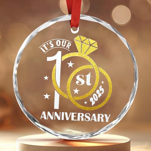 Engagement Gifts for Couples - Glass Ornament 2025, Personalized Gifts for Newly Engaged Couples, Happy Engagement Ideas for Her, Bride to Be - Engaged for Her, Friends