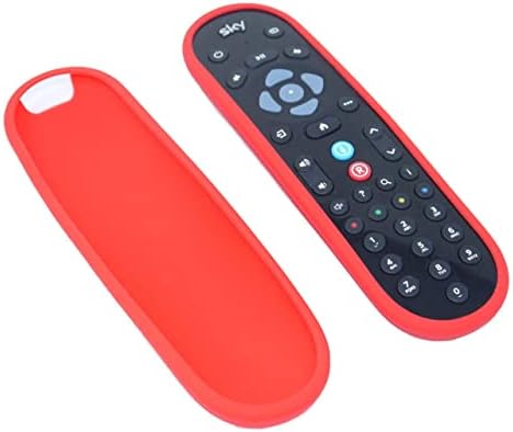 Sky Q Remote Cover Protective Case by Inbrackets  Shockproof Cover Case Skin for Latest Sky Q Remote Control EC202O  Anti-Slip  Premium Durable Silicone Honeycomb Texture RED