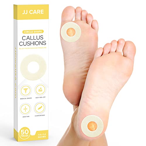 Jj Care Callus Cushions (Pack Of 50) Callus Pads For Bottom Of Foot - Round Shape - Callous Remover For Feet Pads - Soft Felt Foot Pads For Calluses For Women, Pain Relief & Foot Care #TOP13