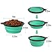 SLSON Collapsible Pet Bowl Dog Bowls 2 Pack, Portable Silicone Pet Feeder, Foldable Expandable for Dog/Cat Food Water Feeding, Travel Bowl for Camping (Light Blue+Light Green)