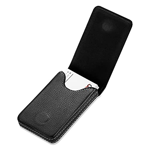Ocadux Leather Business Card Holder for Men or Women, Large Pocket Business Card Case Credit Card Wallet Leather Name Card Holder with Magnetic Shut, Hold 25 Business Cards, Black