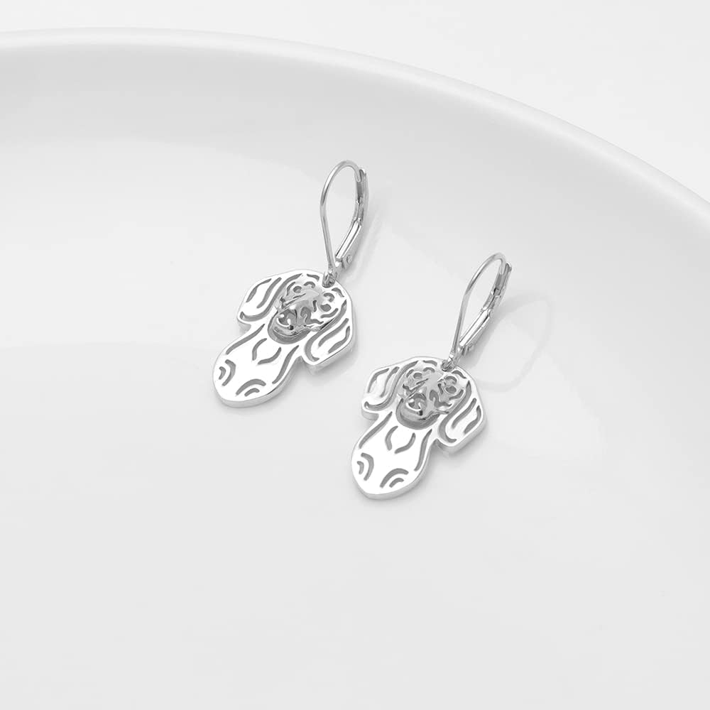 Dachshund Dog Earrings Necklace or Set for Women By Ginger Lyne | Sterling Silver Pendant and Box Chain or Drop Dangle Earrings Puppy Pet Jewelry for Wife or Girlfriend - Image 6
