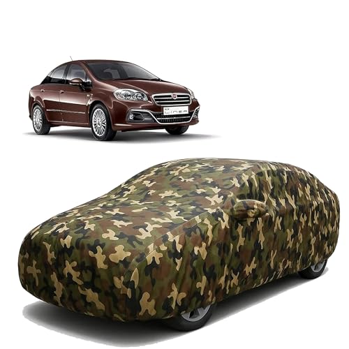 Image of Sulfar 100% Waterproof Car Body Cover for Fiat Linea - Triple-Stitched Dustproof UV, Heat & Rain Protection with Mirror Pockets, Full-Bottom Elastic & Free Storage Bag - All-Weather Indoor Outdoor (Ar
