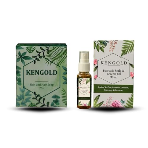 Image of Kengold P soriasis Skin & Hair Soap+Cream+Oil | Helps in Skins conditions with Natural Ingredients (P soriasis Soap+Skin & Oil Combo)