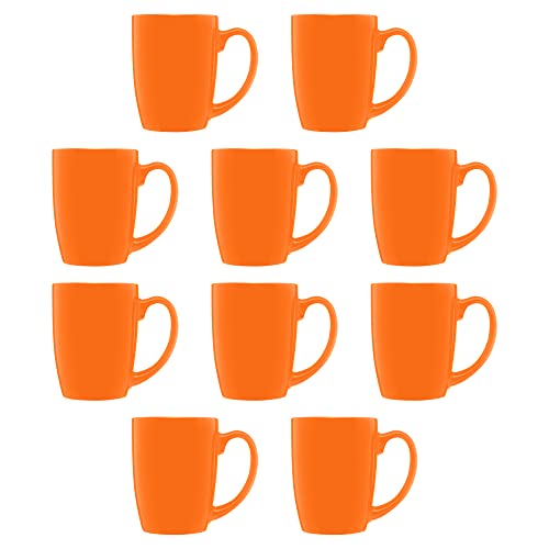 Set de 10 Mugs Curvos de Cerámica de 12 Onzas Naranja miniatura 1
