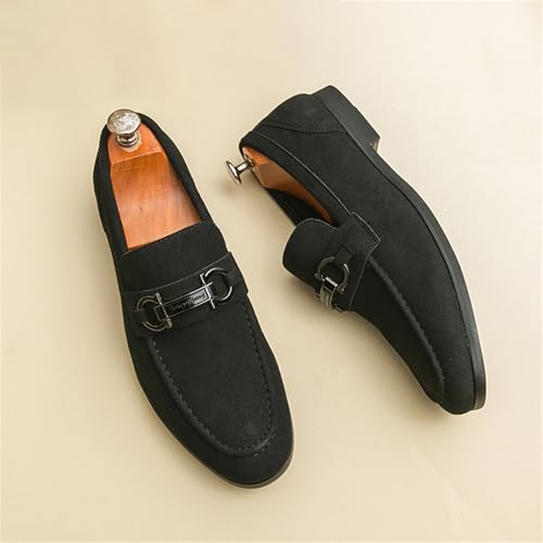 Suede Leather Slip On Flats Loafers for Men Casual Penny Shoes Comfortable Driving Dress Shoes for Office Work Wedding Prom4