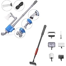 UPETTOOLS Aquarium Gravel Cleaner - Electric Automatic Removable Vacuum Bundle with 6 in 1 Aquarium Cleaning Tool