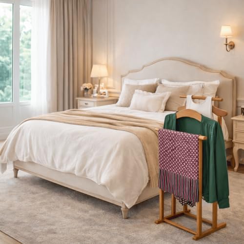 Galán de noche de madera Made in Italy Tatkraft Duke en elegante acabado cerezo 5