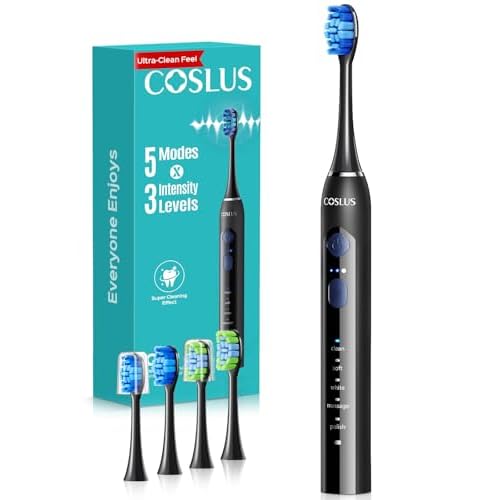 COSLUS C30 Electric Toothbrush for Adults, Ultra-Clean, 1PC, Black