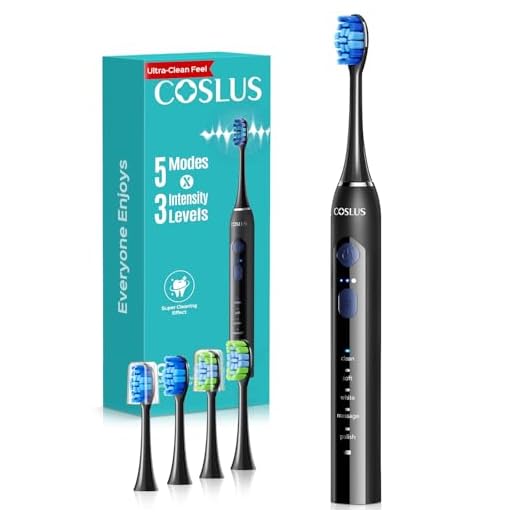 COSLUS C30 Electric Toothbrush for Adults, Ultra-Clean, 1PC, Black