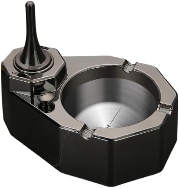 レトロメタル多機能灰皿ライター、10,000マッチメタル灯油ライター、防風キャンドル再利用可能便利なライター、男性へのギフト（燃料は