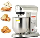 Multifunction Blender,Commercial Food Mixer,Electric Stand Mixer,3 Speeds Adjustable,With Egg Beater,Beater and Dough Hook,Commercial Kitchen Cake Mixer,For Cookie,Cake,Bread Baking StainlessSteel-10L